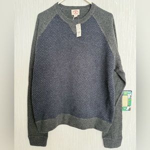 Brooks Brothers Gray and Navy Crewneck Sweater